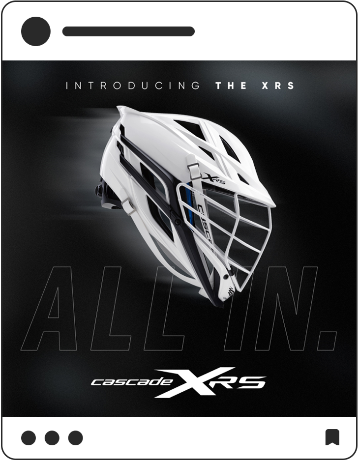 Cascade XRS social media post "Introducing the XRS" with wind-swept black