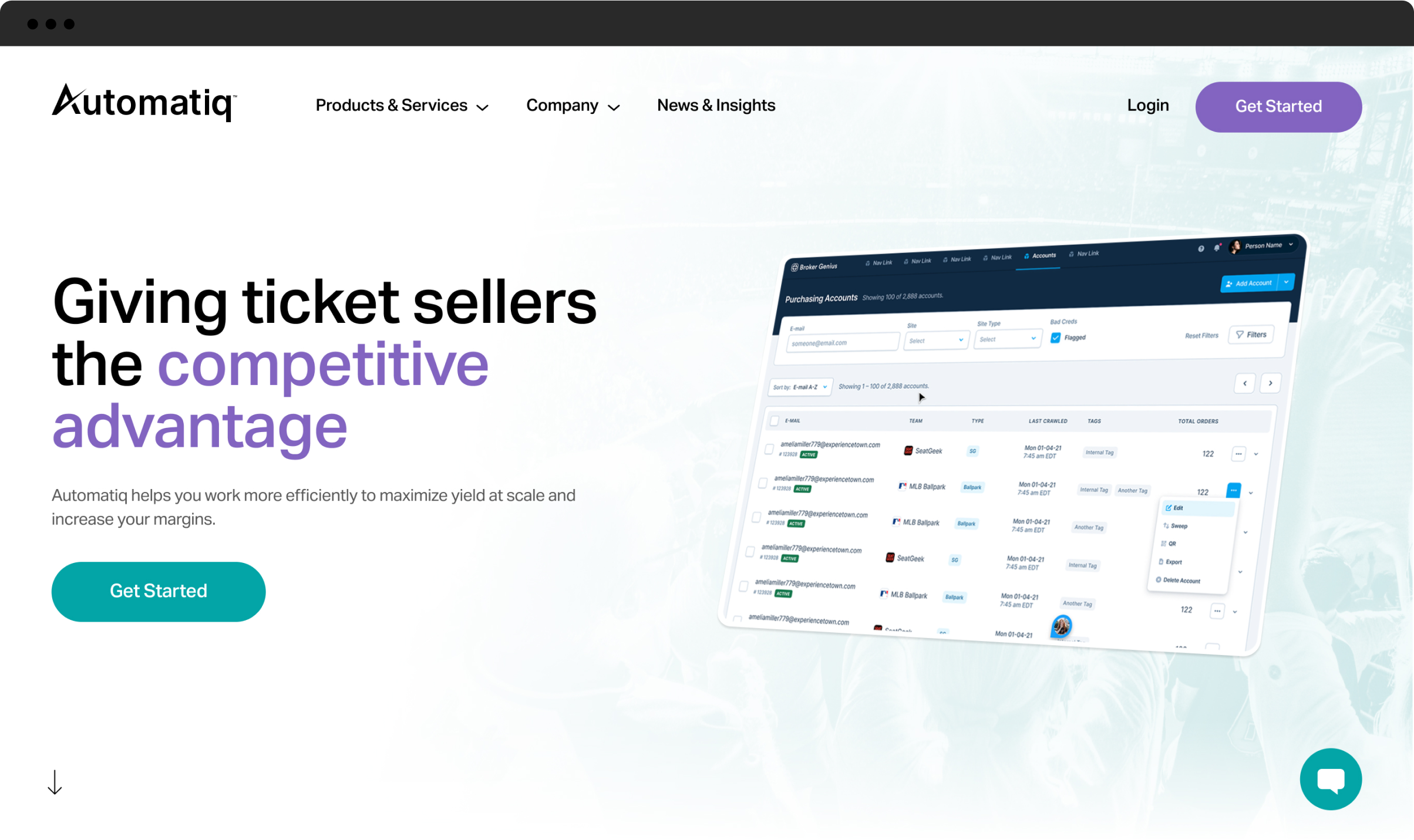 Automatiq desktop website home page