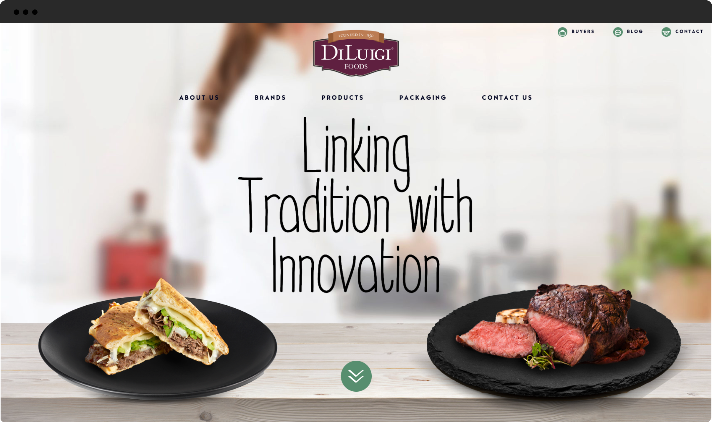 DiLuigi desktop homepage design