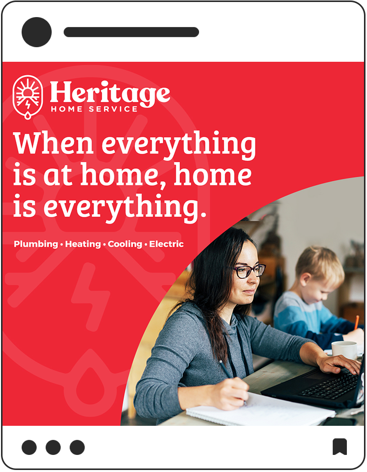 Heritage social media post "When everything is at home, home is everything"