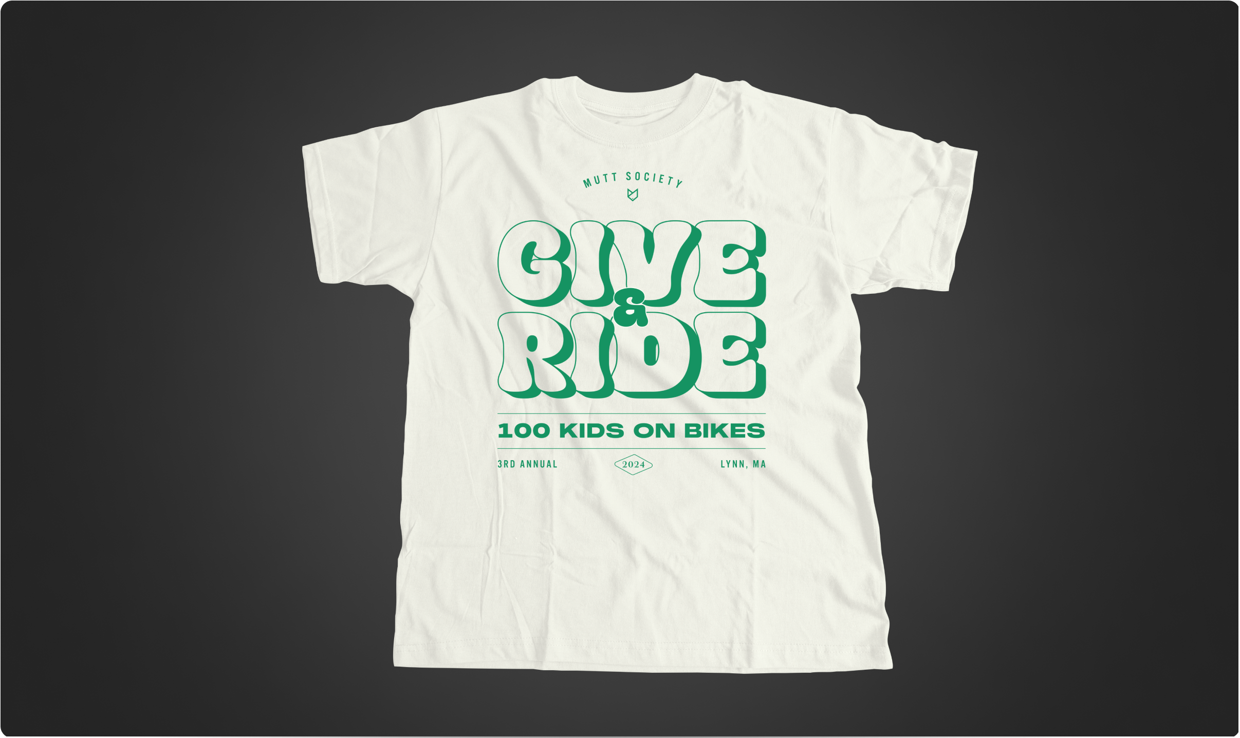 Give & Ride Mutt Society retro-style t-shirt