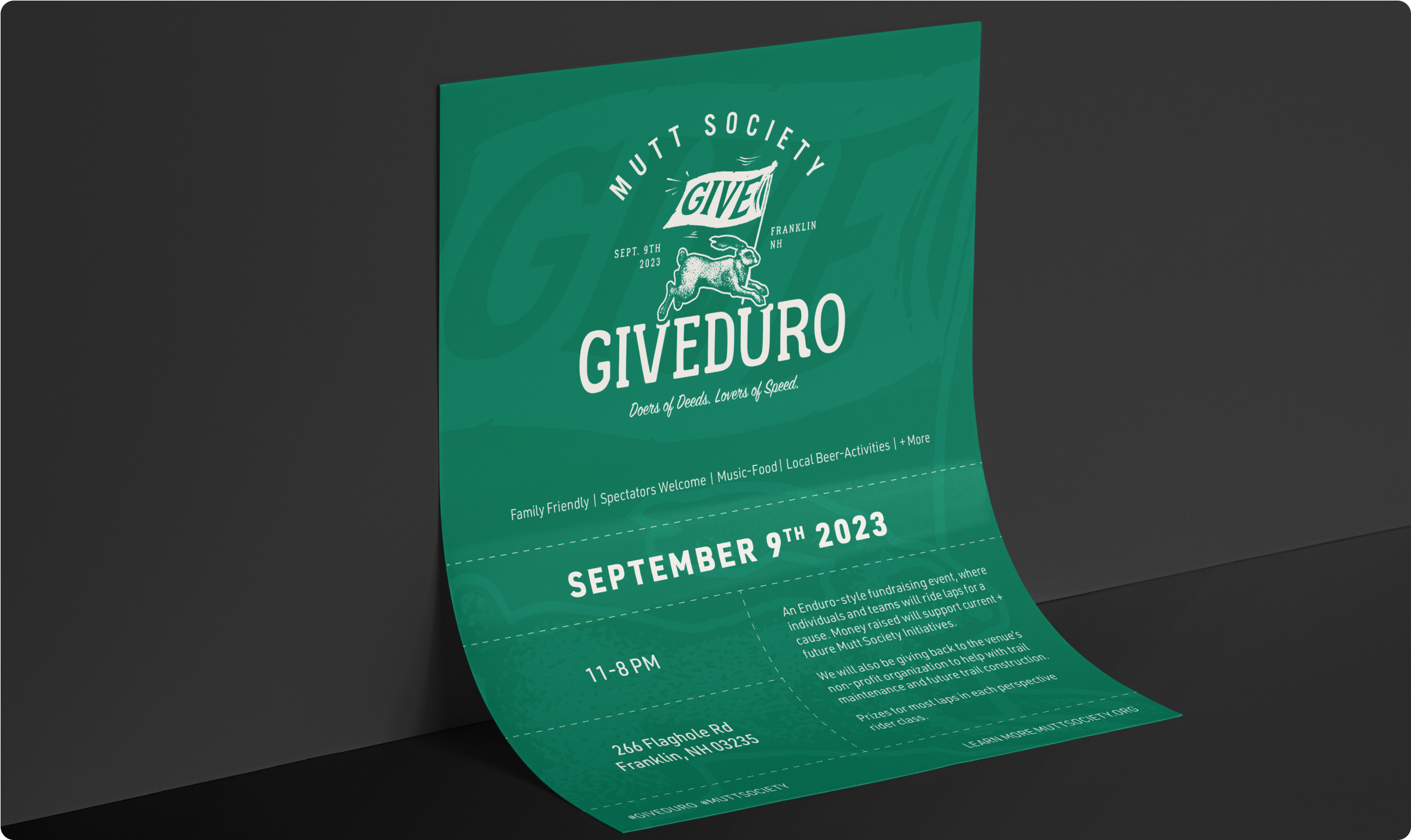 Mutt Society event Giveduro poster: September 9th 2023