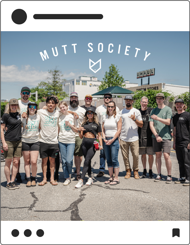 Mutt Society social media post featuring the team that made it happen