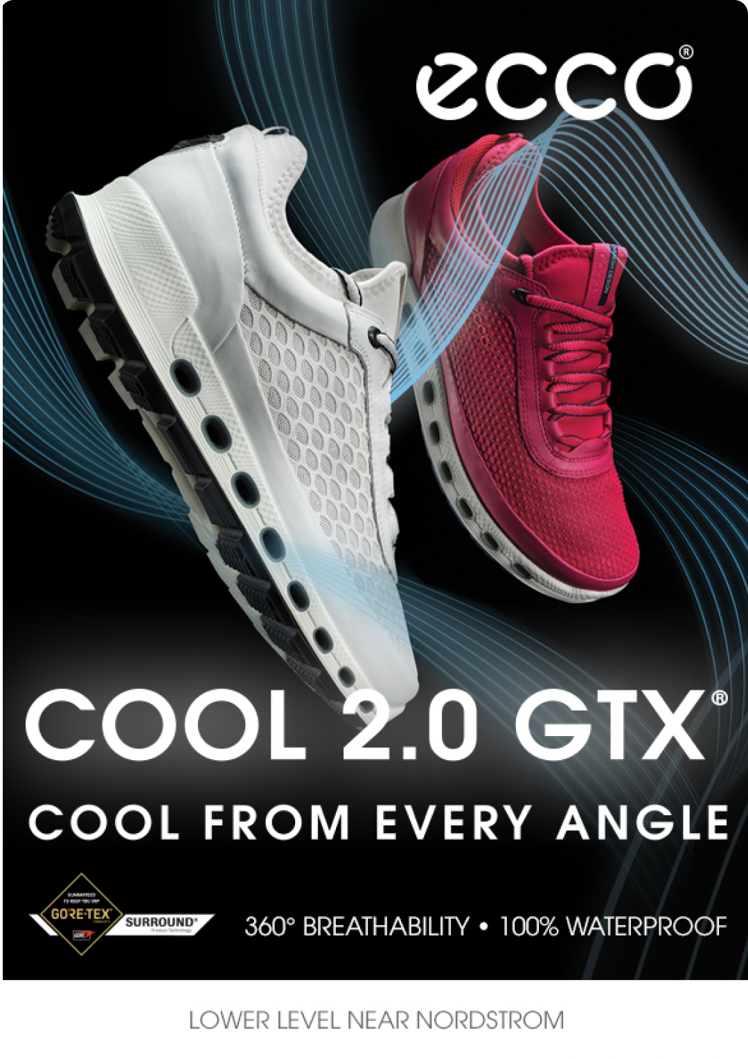 Ecco branded mall sign reading "Cool from every angle"