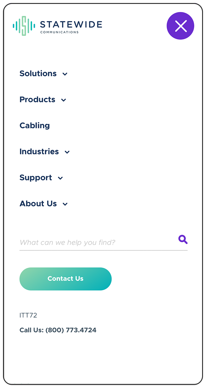 Statewide Communication mobile website open nav drawer
