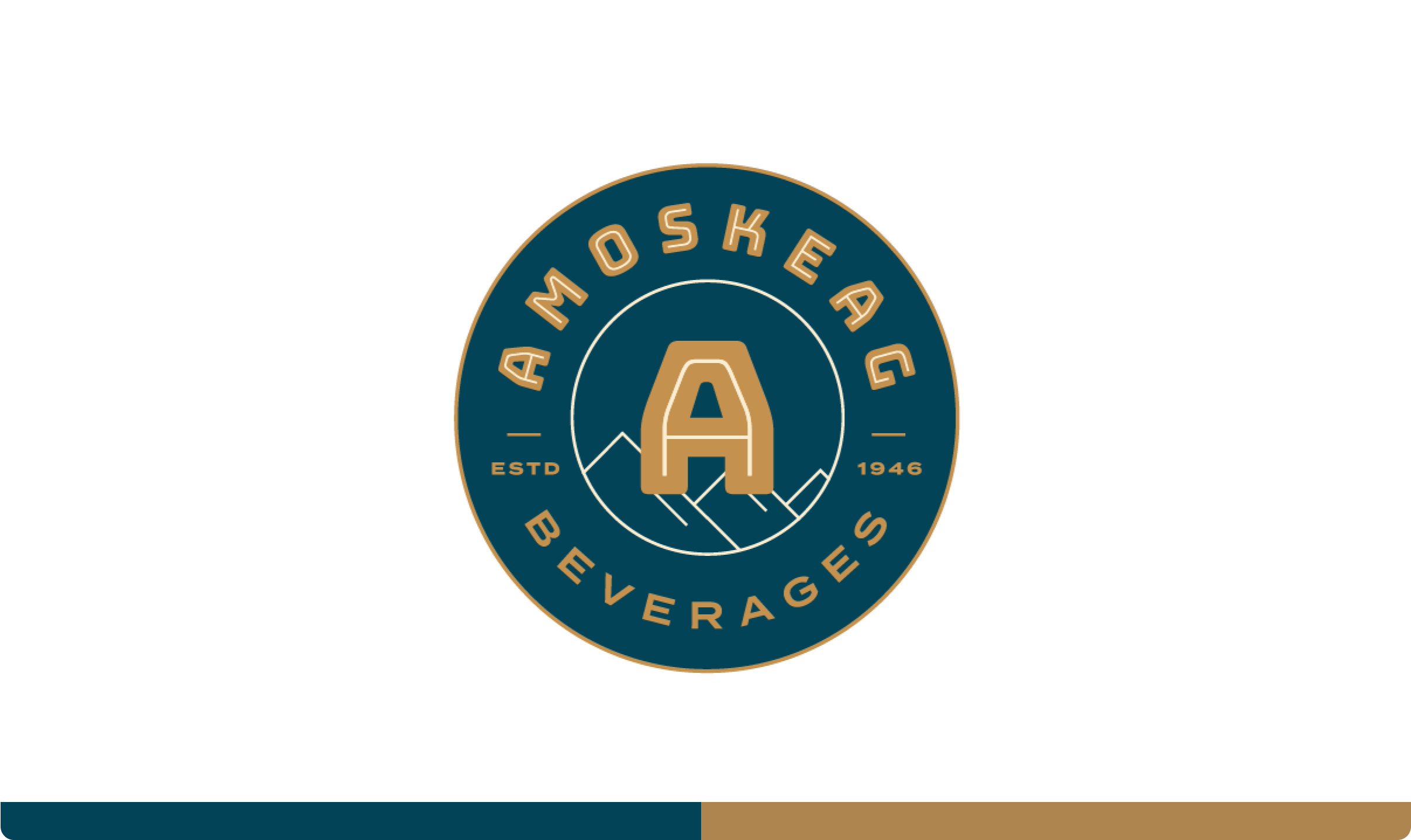 Amoskeag Beverages rounded letter logo with brand colors