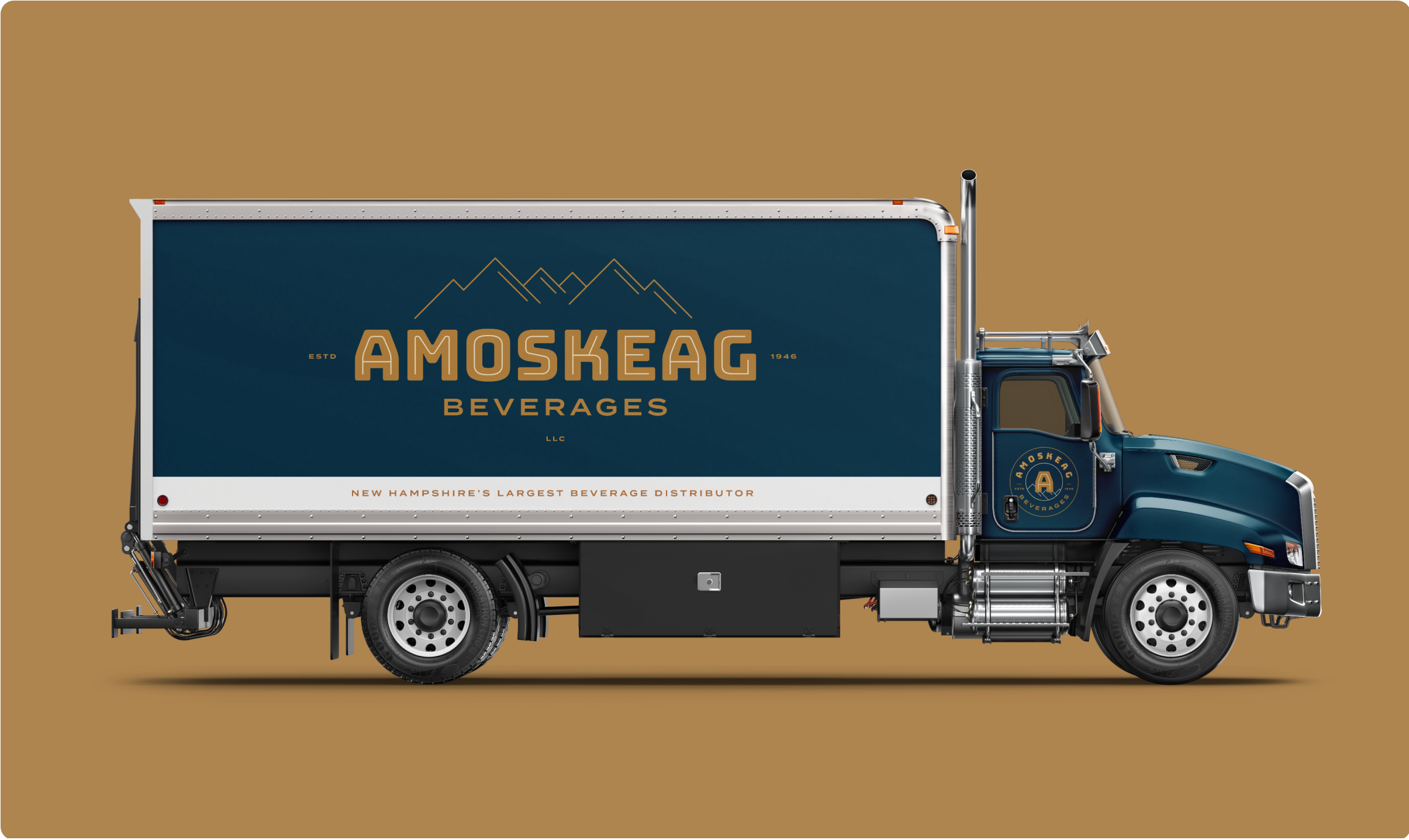 Amoskeag Beverages branded truck wrap