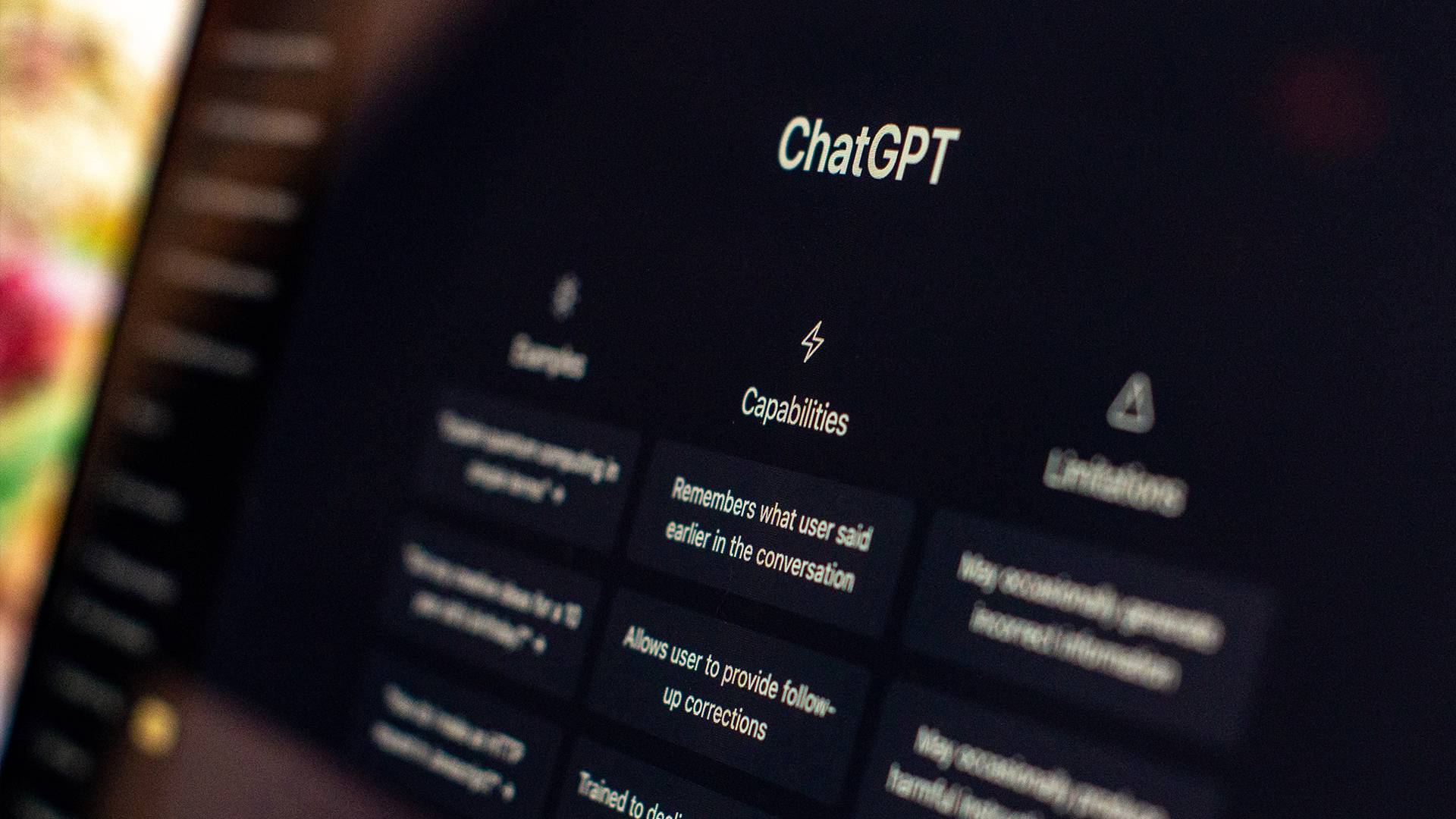 Chat GPT menus