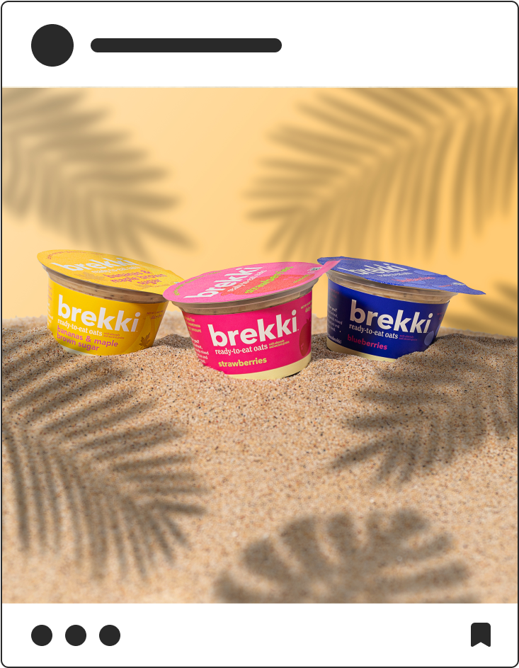 three brekki in the sand
