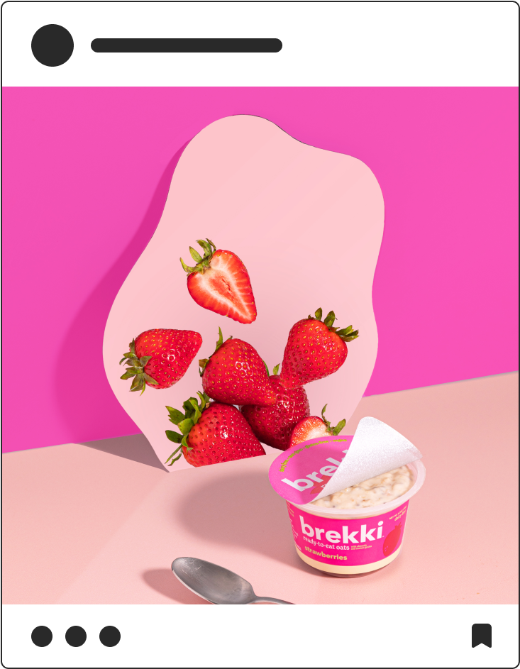 brekki looking in the mirror and seeing strawberries